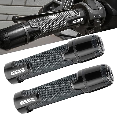 2pcs Motocycle Handlebar Grip Ends Set, Fit with S.uzuki GSXR GSX-R GSXS 600 750 1000 (22mm 7/8" - Black) - color: Handlebar - Black