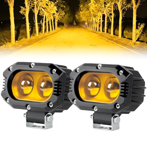 4 Inch Amber LED Driving Lights 48W LED Pod Lights Off Road Spot Lights Bar Super Bright Flood Light Cube Combo LED Bumper Ditch Lights Fog Light for Truck Jeep ATV UTV SUV Motorcycle Boat - color: 4inch Amber Spotlight
