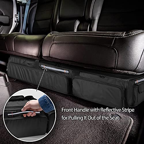 samdew Under Seat Storage Bag Fit for SuperCrew Cab & Crew Cab, Back Seat Double-Compartment Organizer for Truck, Practical Underseat Tool Box with Inner Dividers & Multiple Pockets (Patented Design)