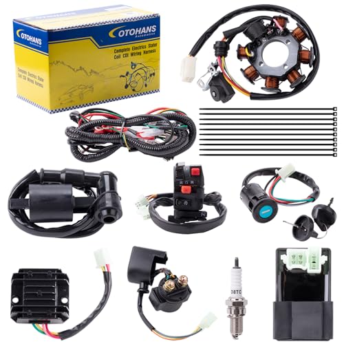 Complete Electrics Stator Coil CDI Wiring Harness with Full Copper Wire for 4-Stroke ATV Quad 150cc-300cc