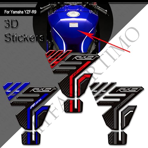 Motorcycle Tank Pad Compatible with Yamaha YZF R9 YZFR9 2025 2026 Motorcycle Fuel Tank Protector Gas Tank Decals YZF R9 Tank Pad Fuel Tank Kit Knee Stickers Decals Protection (A-6) - color: A-6