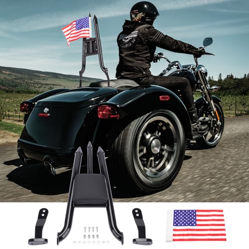 Sissy Bar for Harley Freewheeler/Road Glide 3 2015-2024 (Black) | backrest, 38mm steel, rust-proof powder coat. Quick-detach design. Weather-resistant. Bolt-on install, hardware included. - color: Black