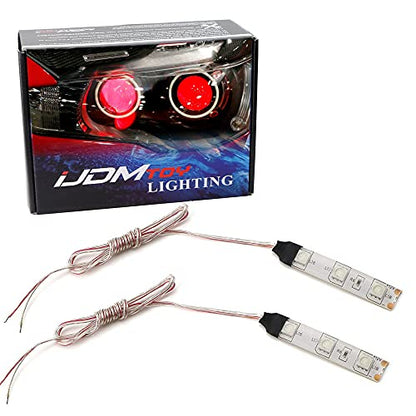 iJDMTOY Red 3-SMD-5050 LED Accent Ambient Lighting Ribbons Compatible with Car Motorcycle Projector Demon Eyes Retrofit - style: Red