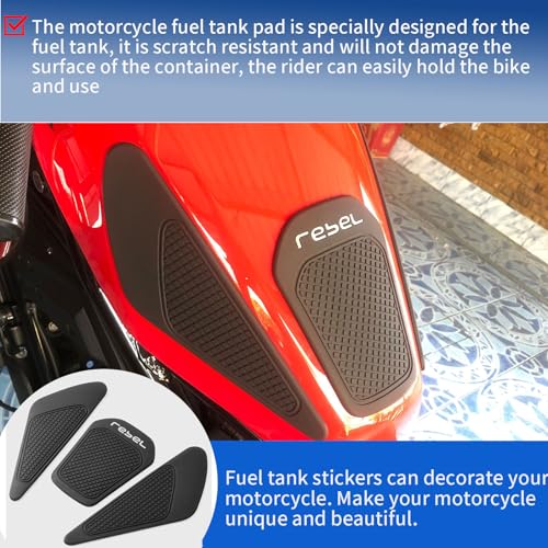 Motorcycle Fuel Gas Tank Stickers Compatible for Ho&nda Rebel CMX 250 300 500 2017-2024 Tank Grip Side Decals Anti Slip Tank Pads (A Style) - color: A Style