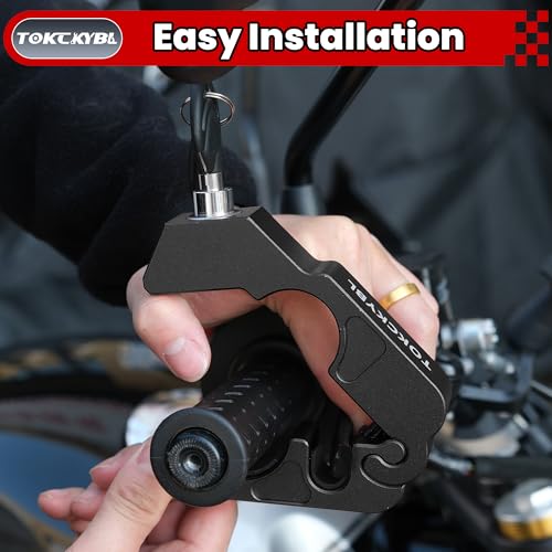 Motorcycle Lock, Heavy Duty Anti Theft Helmet, Brake and Handlebar Lock, Universal for Motorcycles, ATVs, Dirt Bikes, Mopeds, Scooters, Black - color: Black
