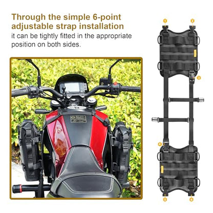 Motorcycle Tank Left and Right Auxiliary Mounting Pendant - Motorcycle Accessories Increase Storage Space, Suitable for Motor Fuel Tank Bag Motor Crash Bar bag - style: Left/Right Expansion