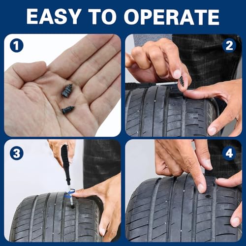 70 Pack Self-Service Rubber Tire Repair Nails, Fast Emergency Tubeless Vacuum Tire Puncture Repair Screws, Universal Fit for Cars, Motorcycles, Jeeps