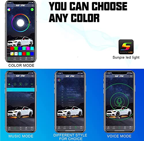 SUNPIE 16 Pods RGBW Rock Lights – Full Beam Angle, 30 High Power Chips, Aluminium Housing, Mounting Pads Included, IP67 Waterproof, Music Mode Underglow Lights, Fits Trucks, SUV, ATV, UTV, Boats - size: 16Pcs