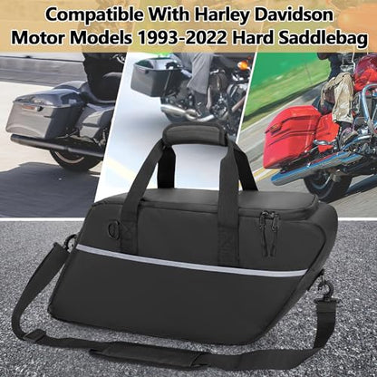 HODRANT Leakproof Motorcycle Saddlebag Cooler Bag, Insulated Saddle Bag Insert Cooler Compatible with Harley Davidson 1993-2022 Touring Hard Saddlebag, Waterproof Motorcycle Beverage Cooler Bag, 1 Bag