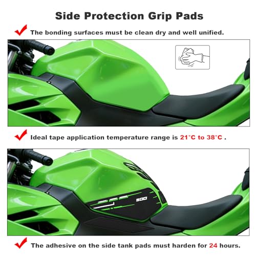 Tank Grips Tank Pad Protector for Kawasaki Ninja 500 Z500 Ninja500 SE 2024 2025 Compatible with Ninja 400 Z400 2018-2025