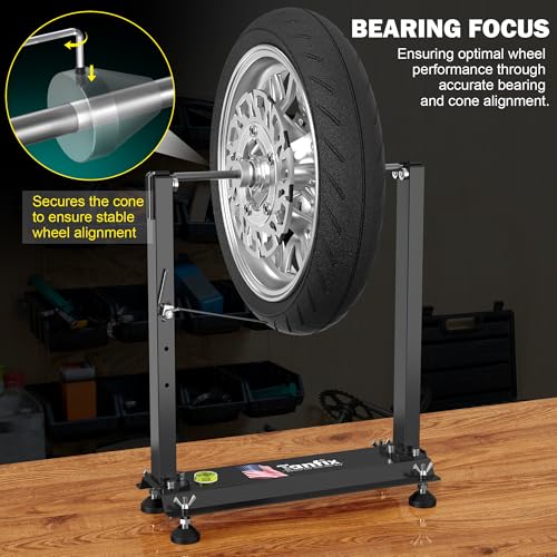 Motorcycle Wheel Balance Stand, Heavy-Duty Single-Axle Wheel Balancing Tool for Static & Dynamic Tire Alignment - style: Lightweight Version-Update