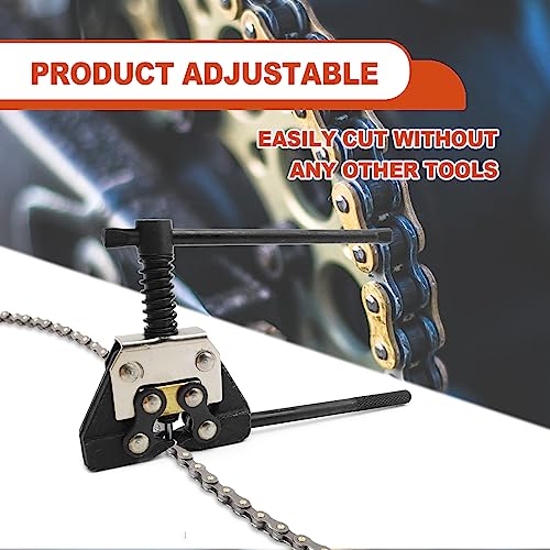Roller Chain Breaker Detacher Tool for for #25#35#41#40#50#60 415H, 428H, 520, 530 Roller Chain Motorcycle Bicycle Go Kart ATV Chains Replacement, Chain Splitter Detacher Cutter (Black)
