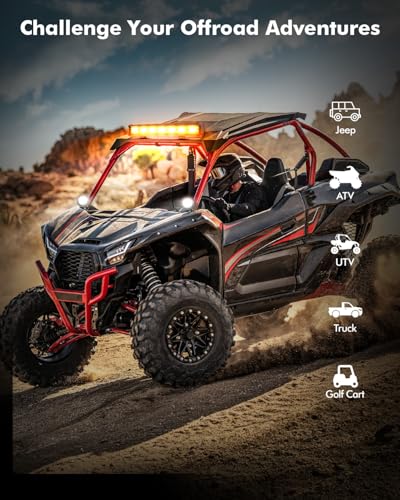 Auxbeam 6 Modes Amber White Series, 4 Packs LED Pod Lights Flash Strobe Warning Multi-Function, 4" 240W Spot Flood Combo LED Offroad Lights, for 4x4 4WD Truck Car Jeep Wrangler - color: 4 Packs of 4"