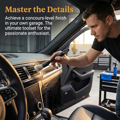 8 PCS Car Detailing Brush Set for Cleaning Interior or Exterior, Dusting Cleaning Supplies, Tool for Emblem, Air Vents, Wheels, Leather Upholstery Seat