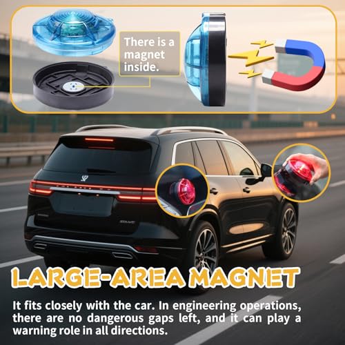 Tumecos Emergency Flare Alert Warning Signal Caution Light LED Beacon Pro with Magnetic Base for Vehicle (Yellow 1) - color: Yellow 1