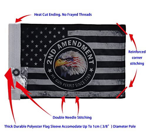 Durable Motorcycle Flag 2nd Amendment #2 My Gun Permit 6 x 9 Inch - color: 2nd Amendment #2, size: 6X9