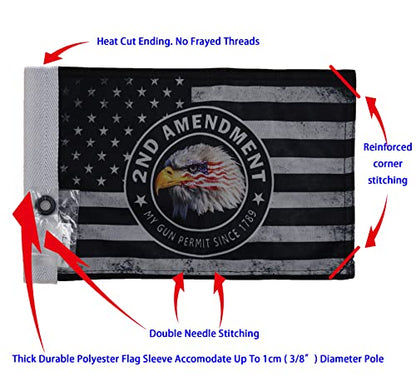 Durable Motorcycle Flag 2nd Amendment #2 My Gun Permit 6 x 9 Inch - color: 2nd Amendment #2, size: 6X9