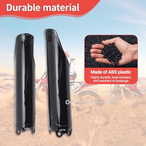 2Pcs Front Fork Tube Cover, Glossy Black Fork Guard Protector Fit for CR125/250/500 (93-07) CRF250R/X (04-18) CRF450R/X (04-17/18) CRF450RX (17-18)