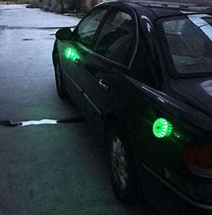 SAMDO Waterproof 9 Patterns Magnetic Beacon Lamp, Emergency Light, LED Road Flares Emergency Lights CR123A (Green)
