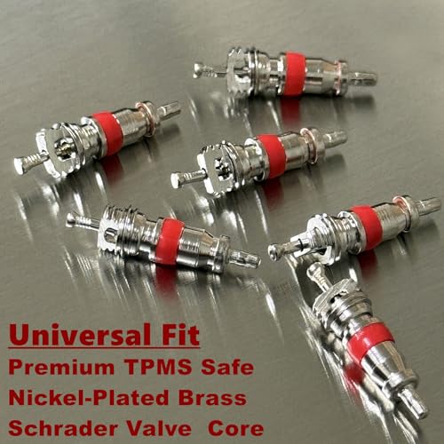 102Pcs Tire Valve Core Removal Tool Set,Premium TPMS Safe, 100Pcs Nickel Plated Schrader Tire Valve Cores for Cars, SUVs, Bike and Bicycle, Trucks, Motorcycles HVAC Applications Tire Repair Tools