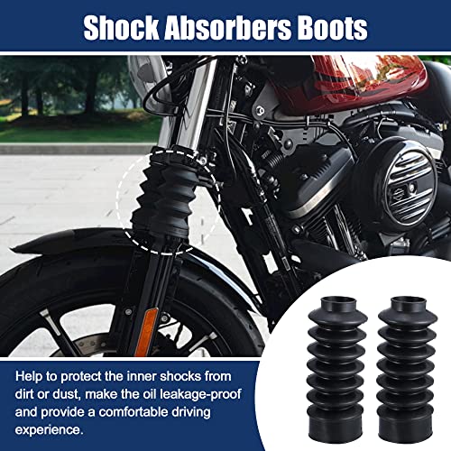 X AUTOHAUX 2 Pcs Motorcycle Front Fork Guards Covers Shock Absorbers Boots 39mm Universal for Harley Sportster XL883 1200 for ATV UTV