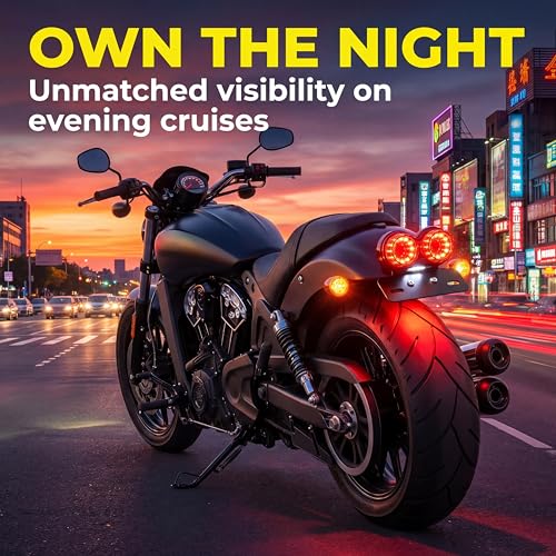 ANKIA 40-LED 40W Motorcycle Tail Light Integrated Running Lamp Brake&Turn Signal Light with License Plate Bracket for Harly Motorcycle Street Bike Cruiser Chopper (Black) - color: Black