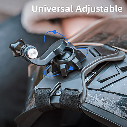 Motorcycle Helmet Chin Strap Mount Compatible with GoPro Hero 13,12,11,10, 9, 8, 7, (2018), 6 5,DJI Osmo Action 5 pro/4/3, AKASO, SJCAM and Most Action Cameras - color: X-Shaped Mount