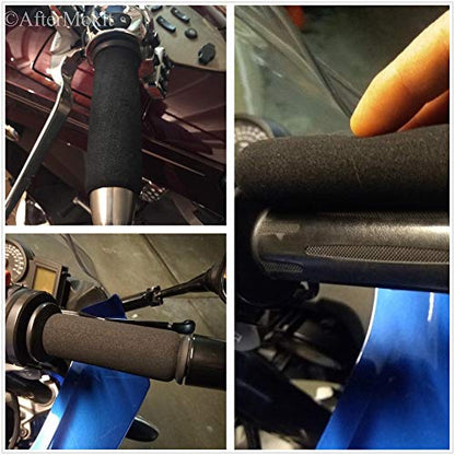 Grip Covers for Big Hands Thicken Your Grips Snug Fit Over 1.2-1.4 inch Grips on Harley BMW Yamaha Honda Kawasaki Suzuki Triumph Can-Am Spyder 5 inch Long Black Fat Foam