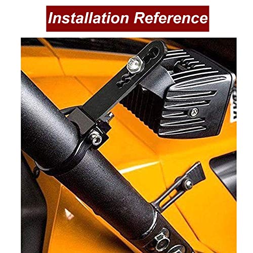 DaSen Adjustable 2" LED Light Roll Bar Tube Clamp Mount Brackets Compatible with Polaris RZR Ranger Most ATV UTV Truck