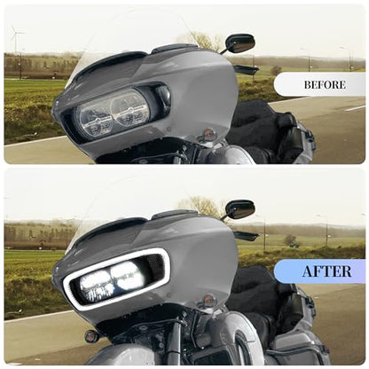 Motorcycle LED Headlight Fairing Vent Turn Signal Light Accent Lamp Indicator Side Lights Compatible With Harley Road Glide FLTRX Special FLTRXS CVO Ultra FLTRX 2015-2024 Harley Accessories