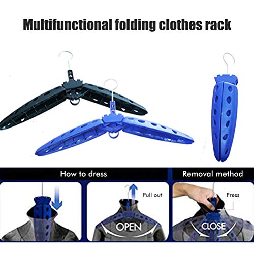 Diving Suit Hanger, Wetsuit Hanger for Diving Rack, Snap Buttons with Foldable Design, Ideal for Surfing Boots Drysuit Motorcycle Jackets, 37x51cm (Black)