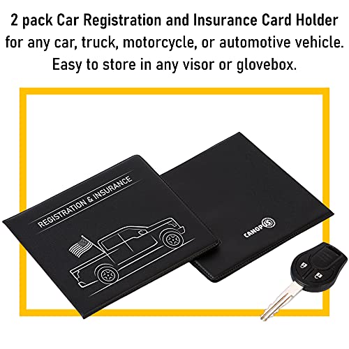 CANOPUS Auto Accessory Document Holder, 2 Pack (Black, PVC, Portable, EZ Pass Compatible) - size: Truck
