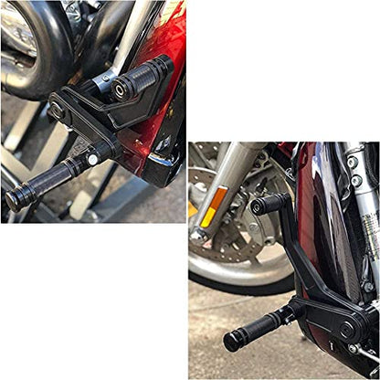 ONETEN Black CNC Motorcycle Gear Shift Lever Foot Pegs Shifter Peg for Harley Davidson Touring Dyna Sportster Softail Street - color: Black