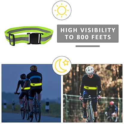 Reflective Vest - Running Vest Reflector, Reflective Running Vest with Safety Straps, High Visibility Reflector - color: J-10pcs Belt
