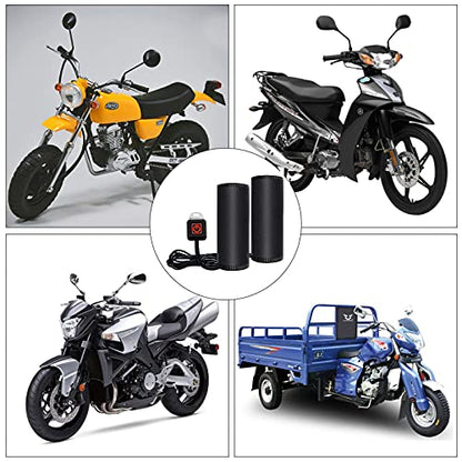 Heated Motorcycle Grips Covers, IP67 Waterproof Winter Motorcycle Gear, Heated Grips for 12V ATV Motorcycle Hand Grip with Temperature Adjustable & Fast Heating