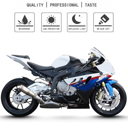 Awonderful Motorcycle S1000RR Fairing Decal Sticker for S1000RR 2009-2014 - Fairing Side Section Decal Sticker (White and Black) - color: White and Black
