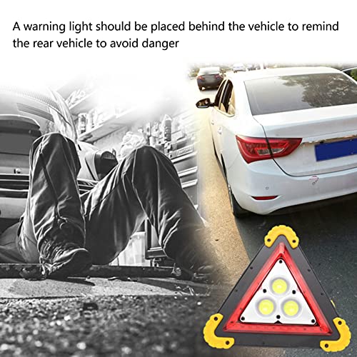 Warning Triangle Light, LED Emergency Triangle Light, Portable Multifunctional Car Warning Triangle Lamp Triangle Cob Work Light for Vehicle Truck Accident Car Repairing