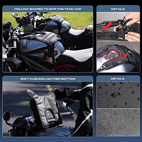 Rhinowalk Motorcycle Tank/Saddle Mount Base for Fuel Tank Bag/Saddle Bag/Tail Bag/Seat Bag/Walkie Talkie Motorcycle Accessory