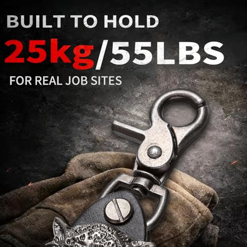Heavy Duty Glove & Hat Clip with Carabiner, All-Metal Spring Clamp Work Glove Holder for Tool Belt, Harness, Backpack - style: Wolf