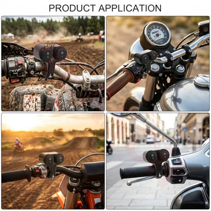 Dual Universal 7/8" 22mm Motorcycle Handlebar Switch, 12V Waterproof Handle Bar ON Off Toggle Switch for Motorcycle ATV Dirt Bike Scooter Marine Fog Light, Black