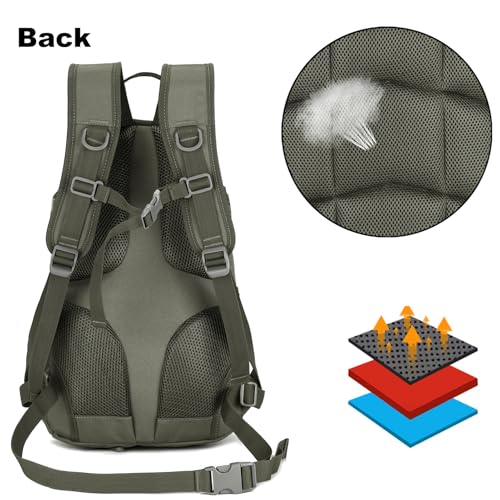 ArcEnCiel 15L Motorcycle Backpack Tactical Bag Rucksacks for Outdoor Camping Trekking Hunting with Patch - color: Grey
