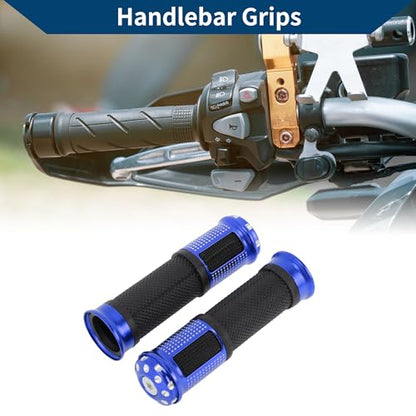 23 x 25 mm Universal Motorcycle Hand Grips Cover Non Slip Aluminum Alloy Rubber Handlebar Grips for Motorcycle Scooter Bicycle ATV Blue 1 Pair