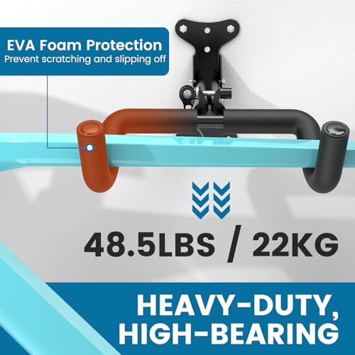 Housolution Bike Wall Mount - [2 Pack] EVA Foam Padded up to 48.5 lbs, Carbon Steel, Valve Mechanism, Heavy-Duty Adjustable Bike Wall Hanger for Road, Mountain and Hybrid Bikes, Garage & Apartment - size: 2 pack