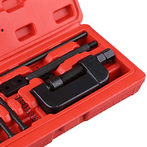 Dioche 13-Piece Motorcycle Chain Tool Set, Professional Chain Breaker Rivet Tool with Pin Guides for 420 520 530 630 Drive Chains, Motorcycle Chain Cutter Splitter Kit for Repair & Maintenance