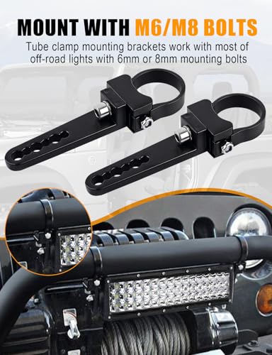 1.5'' Tube Clamps Mounting Brackets ADTOPI Adjustable Roll Cage Bull Bar Clip Holder Kit LED Light Bar Mounts for Offroad Truck ATV SUV, 2pcs (1.5 inch) - size: 1.5 inch