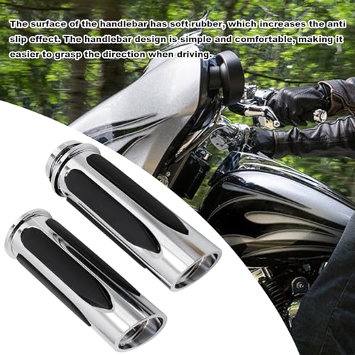 Electronic Throttle Control Grips, Replacement for Harley Davidson Touring, Softail, Dyna Models (Road Glide, Street Glide, Road King, Electra Glide, Fat Boy) - color: Silver