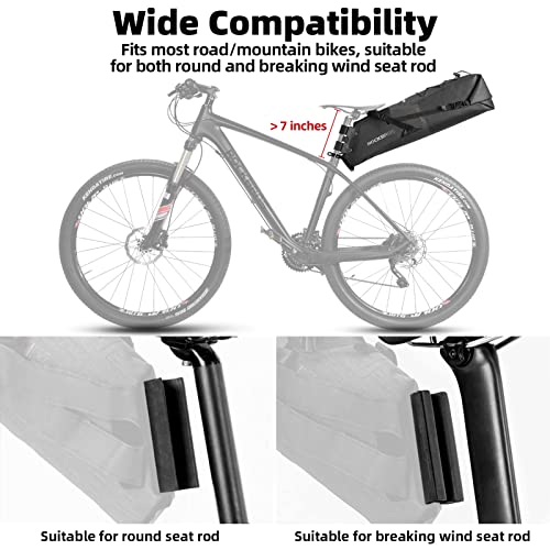 ROCKBROS Bikepacking Bag Waterproof Bike Saddle Bag Large Capacity Bikepacking Seat Bag Road Mountain Bike Seat Bag Max 14L - color: Max 14L