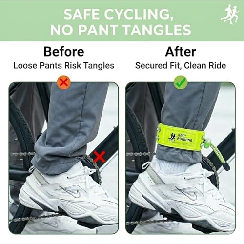 8 PCS Reflective Ankle Bands for Cycling & Running, High Visibility Elastic Pant Leg Straps, Adjustable Safety Gear for Men Women