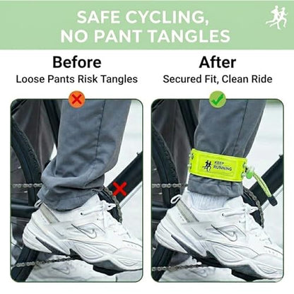 8 PCS Reflective Ankle Bands for Cycling & Running, High Visibility Elastic Pant Leg Straps, Adjustable Safety Gear for Men Women