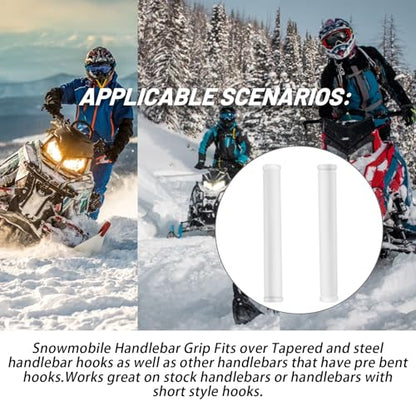 7" Snowmobile Handlebar Grips Compatible with 7/8'' Handlebars-Cat Polaris Skidoo Ultra Tacky Diamond Grip Surface is Soft and Comfortable - color: White